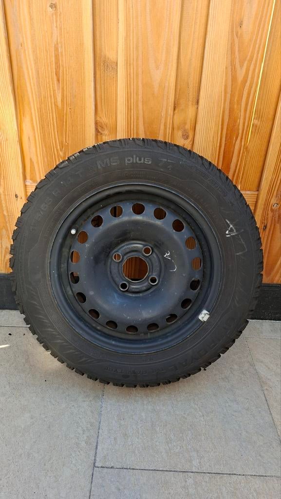 Winterbanden (set 4) op velg 175/65 R14 82T M+S plus 77, Auto-onderdelen, Banden en Velgen, 14 inch, Gebruikt, 175 mm, Banden en Velgen