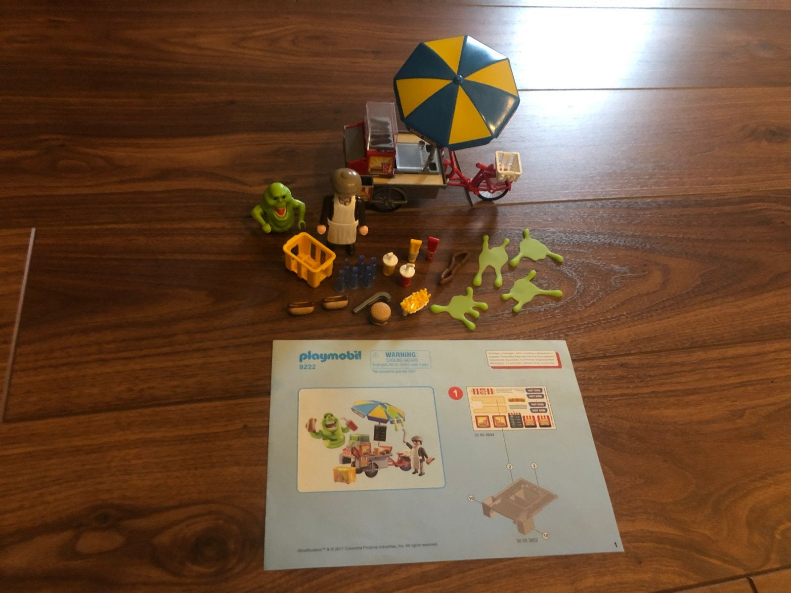 Playmobil Ghostbusters Slimer met Hotdogkraam 9222, Complete set, Ophalen of Verzenden, Zo goed als nieuw, Figuren