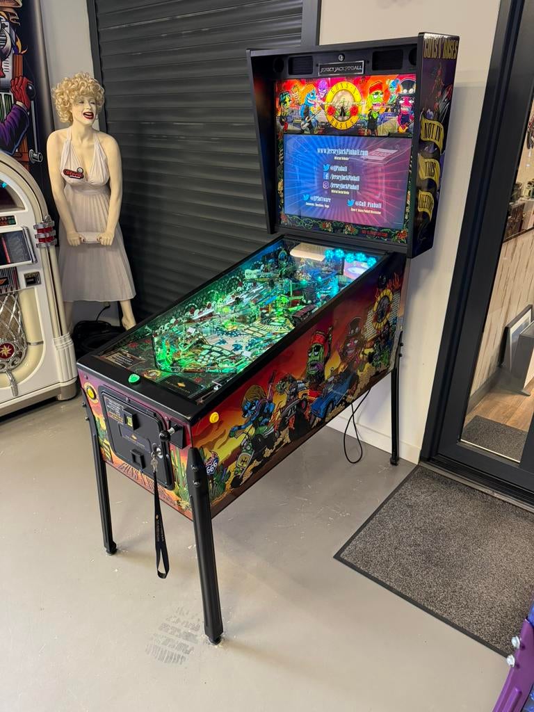 Prachtige flipperkast JJP Guns N Roses Pinball, Zo goed als nieuw, Ophalen, Overige merken, Dot-matrix