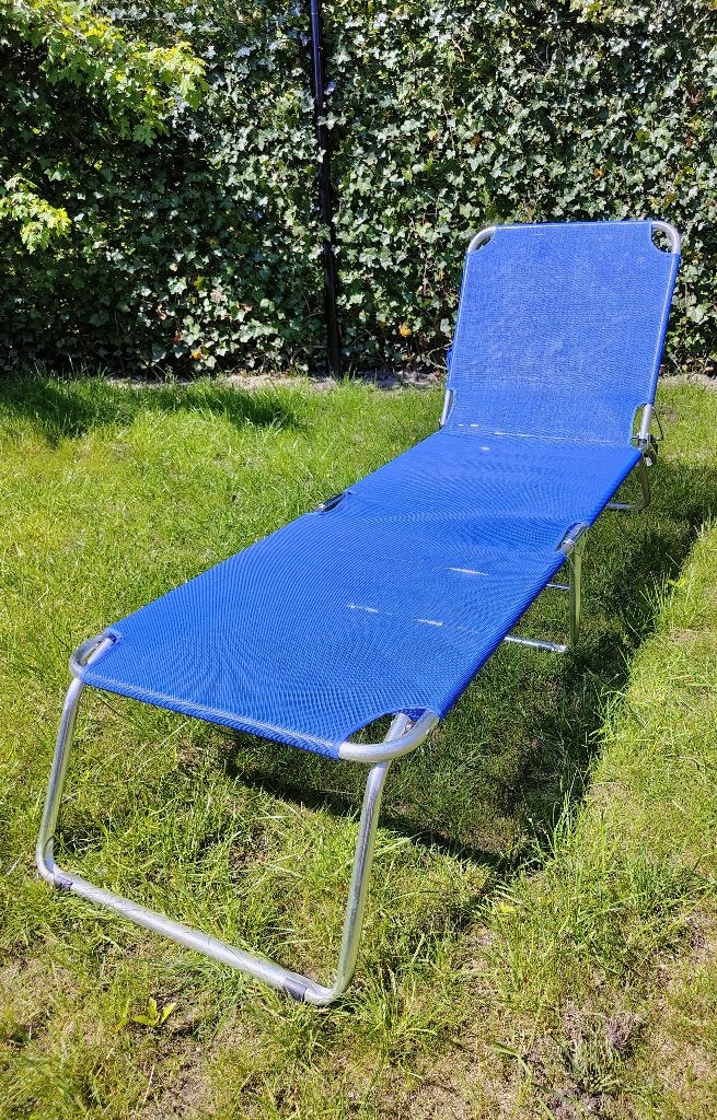 Stretcher Strandstoel Ligbed inklapbaar, Ophalen, Zo goed als nieuw, Aluminium, Inklapbaar