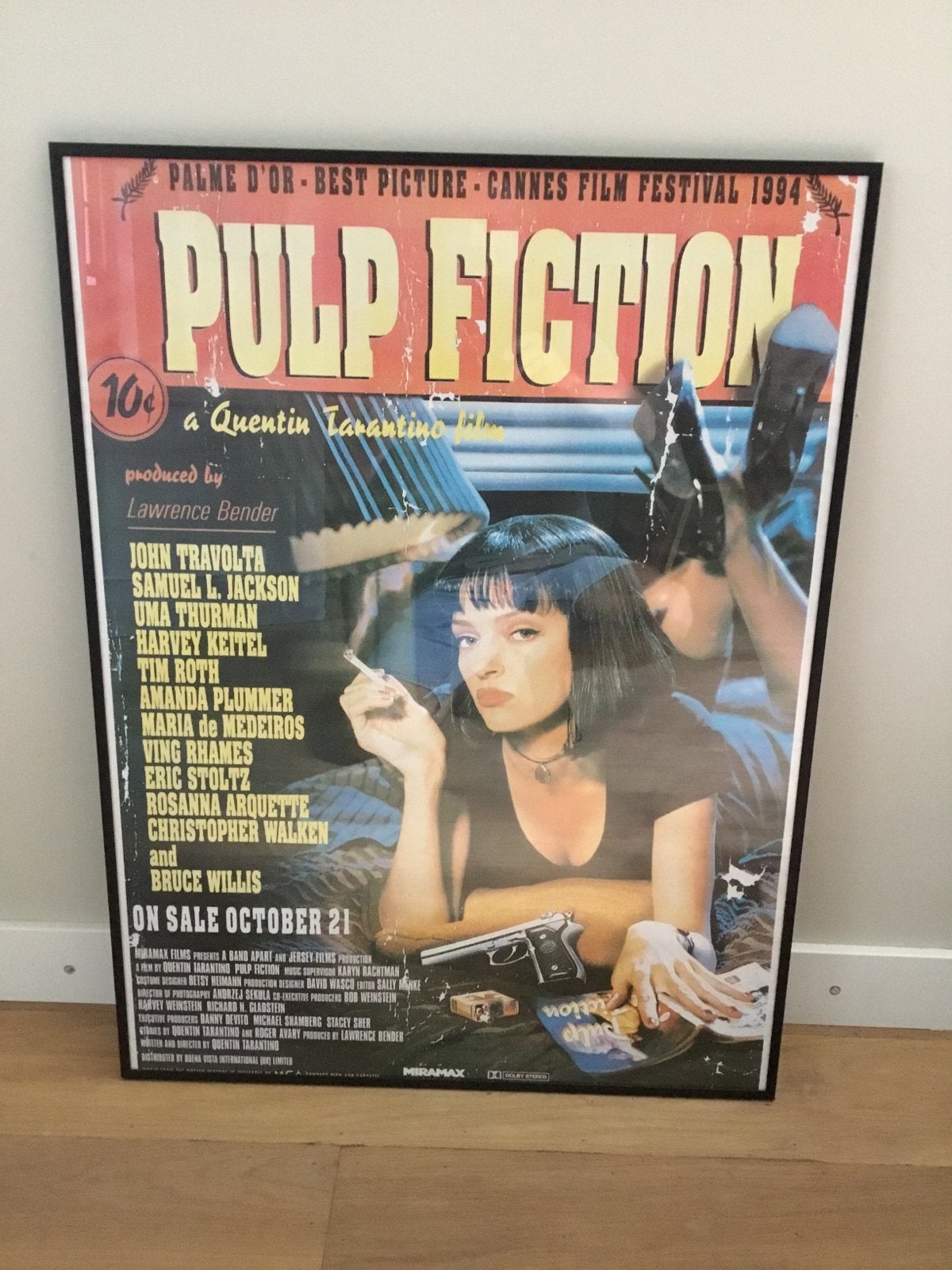 Pulp Fiction Filmposter - Ingelijst, Ophalen, Met lijst, A1 t/m A3, Film en Tv