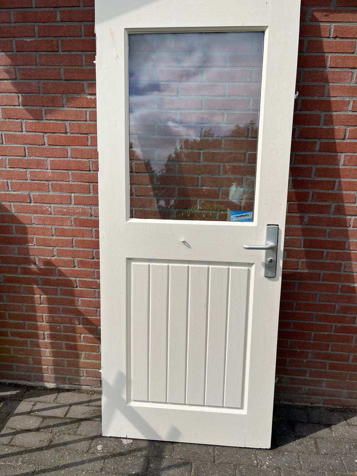 Hardhouten buitendeur 2 - nieuwe 3 puntssluiting + beslag, Ophalen, Gebruikt, 80 tot 100 cm, Buitendeur