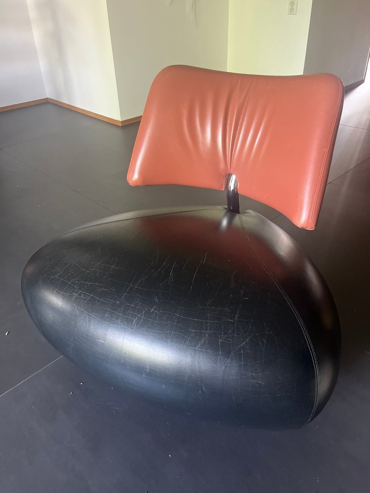 Leolux Pallone fauteuil - Iconisch design, Ophalen, Gebruikt, Zwart, Leer