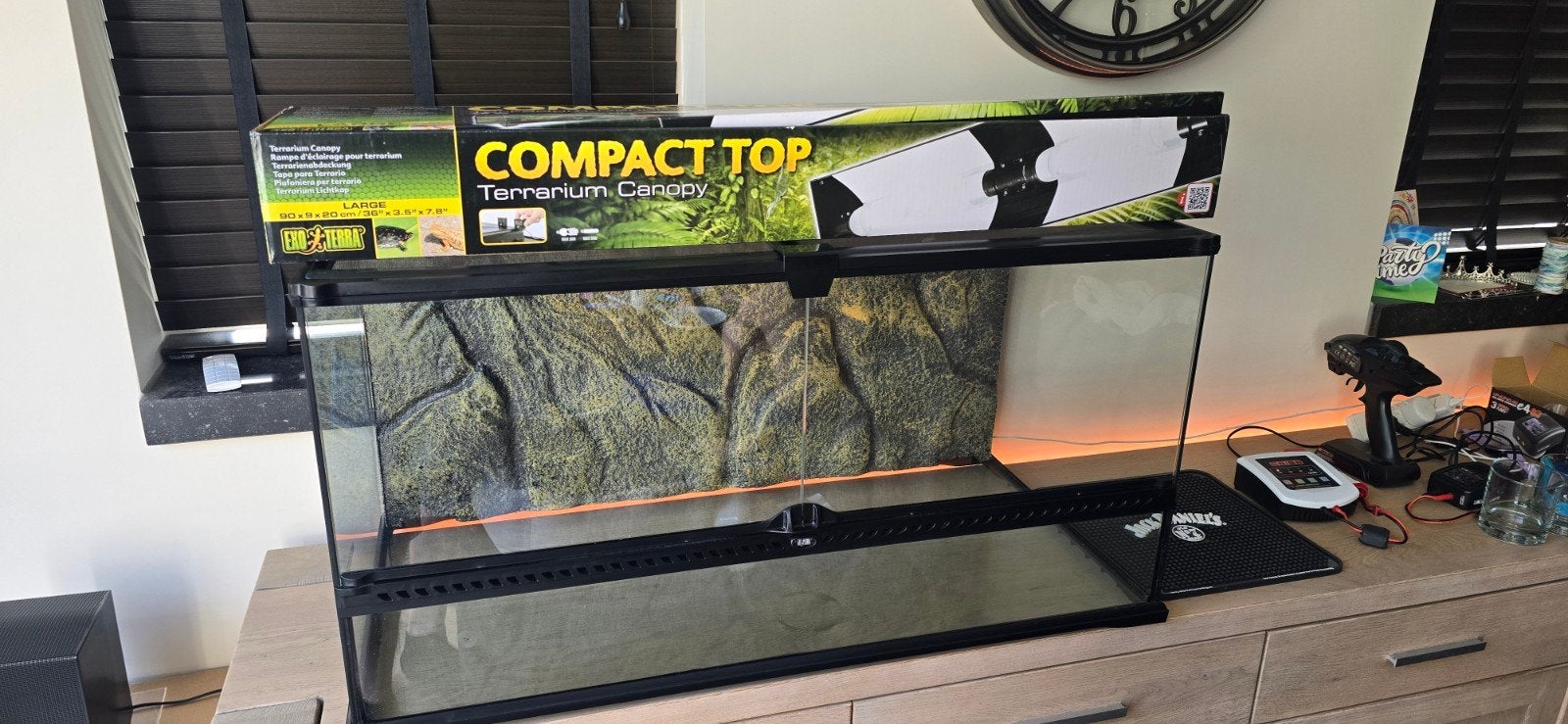 EXO Terra Pro terrarium 90x45x45 met lichtkap, Dieren en Toebehoren, Reptielen en Amfibieën | Toebehoren, Ophalen, Zo goed als nieuw