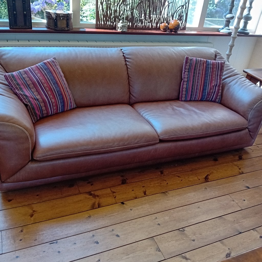 Te koop: leren bank, Ophalen, Gebruikt, Country, Driepersoons