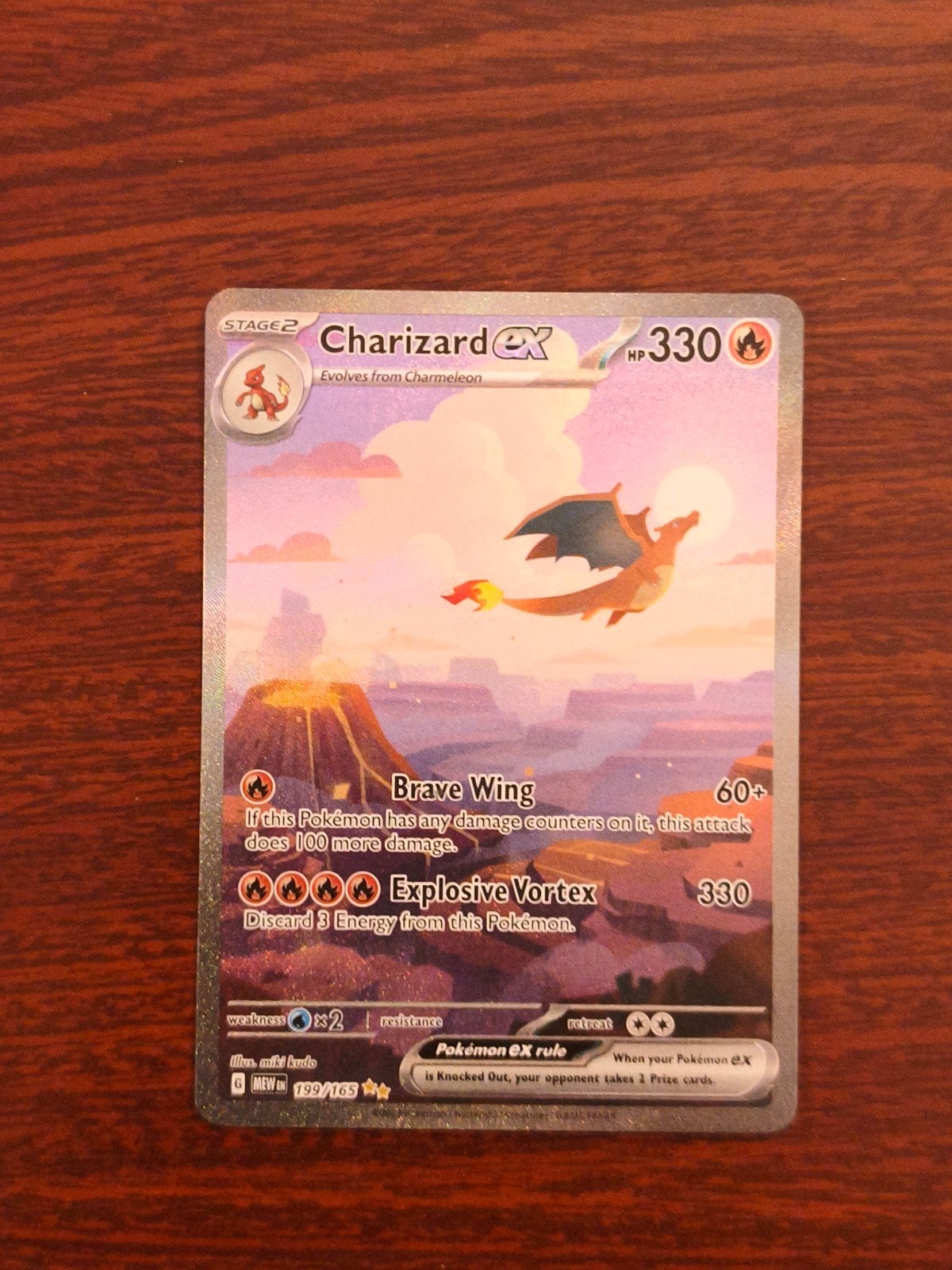 Charizard ex 199/165 Pokémon Kaart, Ophalen of Verzenden, Zo goed als nieuw, Losse kaart, Foil