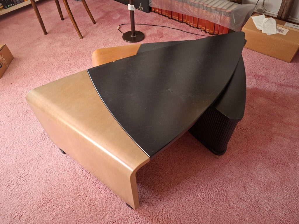 leolux cyclo salontafel, Ophalen, Gebruikt, 100 tot 150 cm, Eikenhout