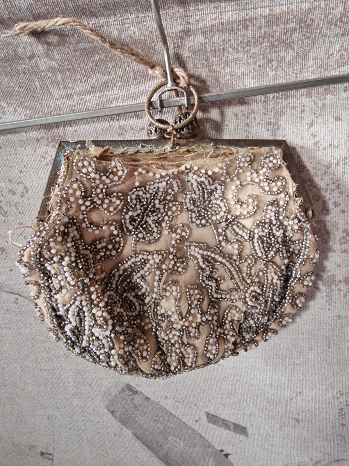 Antiek kralen beugeltasje, Antiek en Kunst, Ophalen of Verzenden