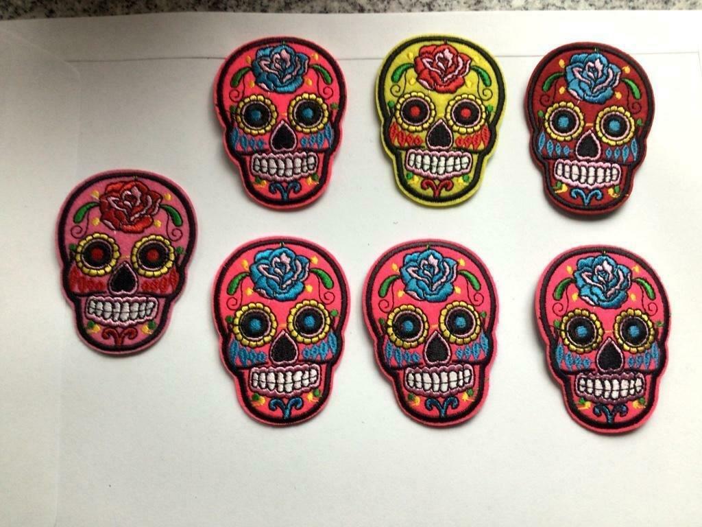 gekleurde Suger skull patches nieuw per stuk 3 euro, Gekleurde Suger skull patches nieuw per stuk 3 euro, Nieuw, Ophalen of Verzenden