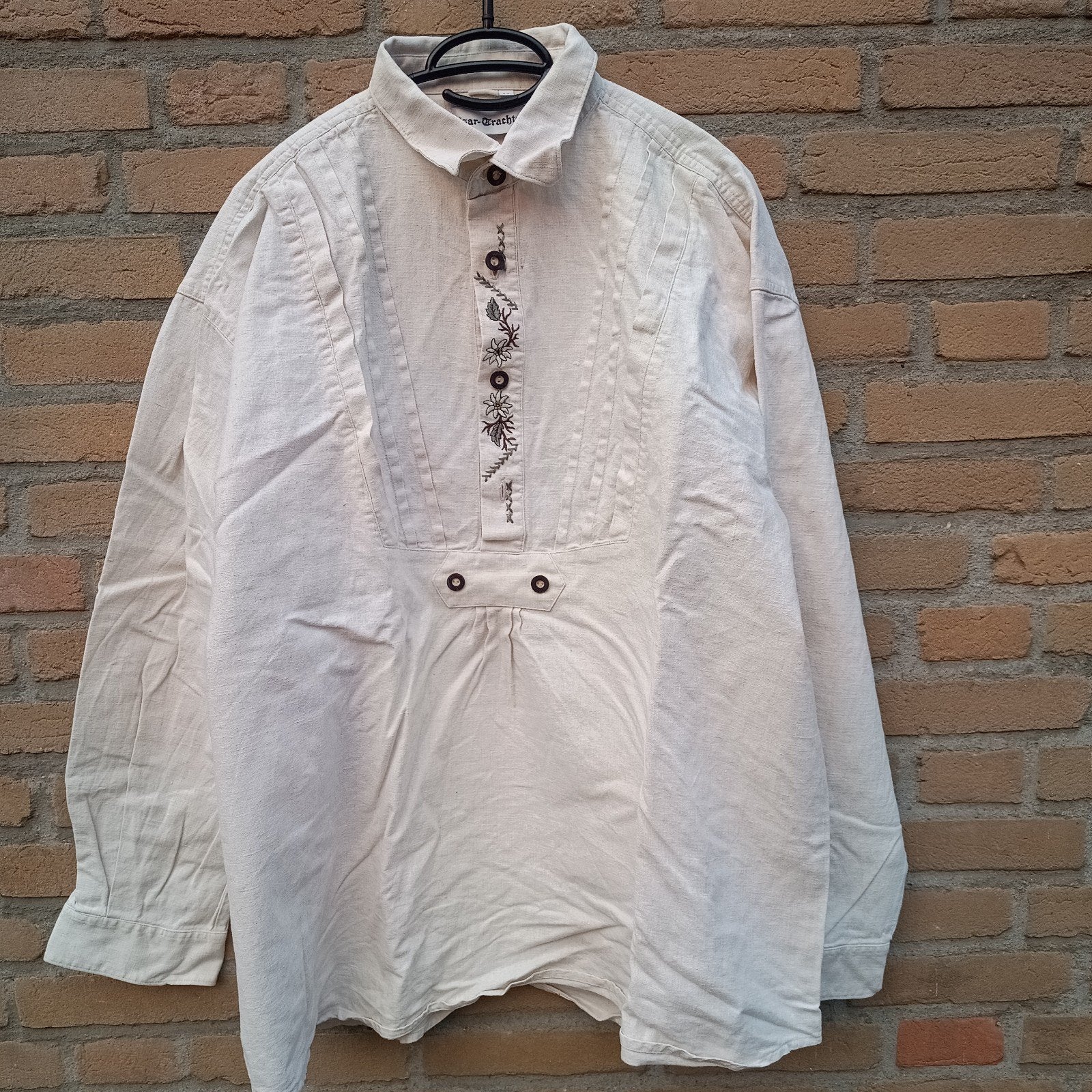 Tiroler Isar trachten overhemd 44 XL linnen Edelweiss, Kleding | Heren, Isar Trachten, Overige maten, Ophalen of Verzenden, Kleding