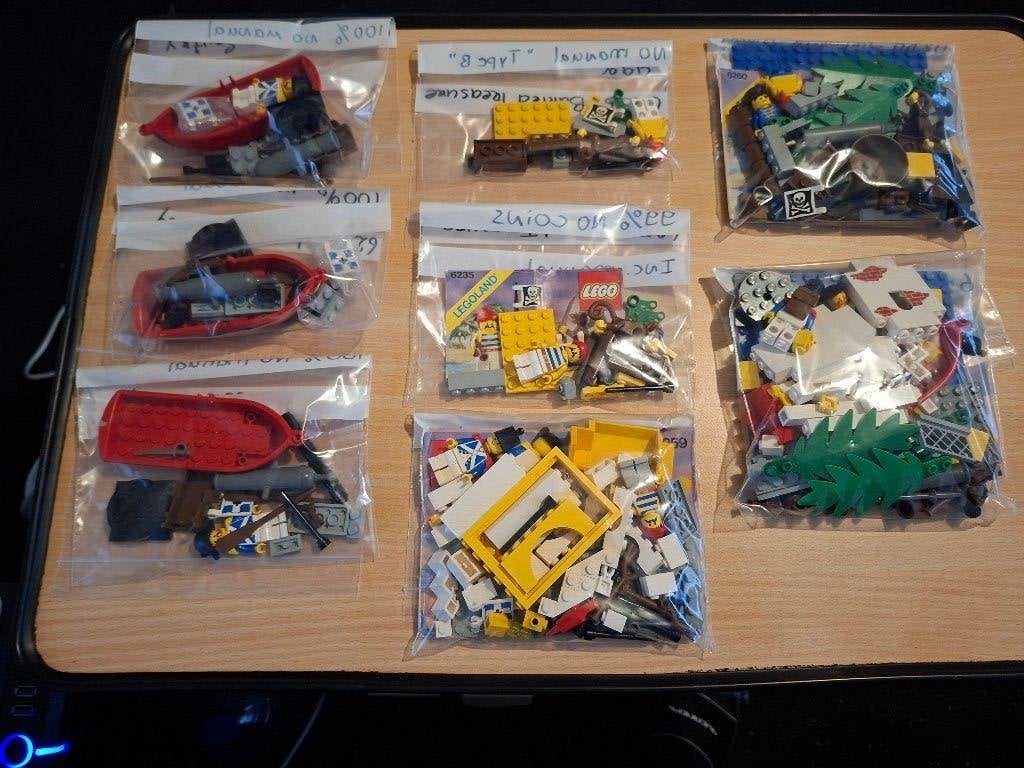 Lego sets 6235 (x2), 6245(x3), 6265, 6259 en 6260, Kinderen en Baby's, Speelgoed | Duplo en Lego, Gebruikt, Lego, Pirates, Ophalen of Verzenden
