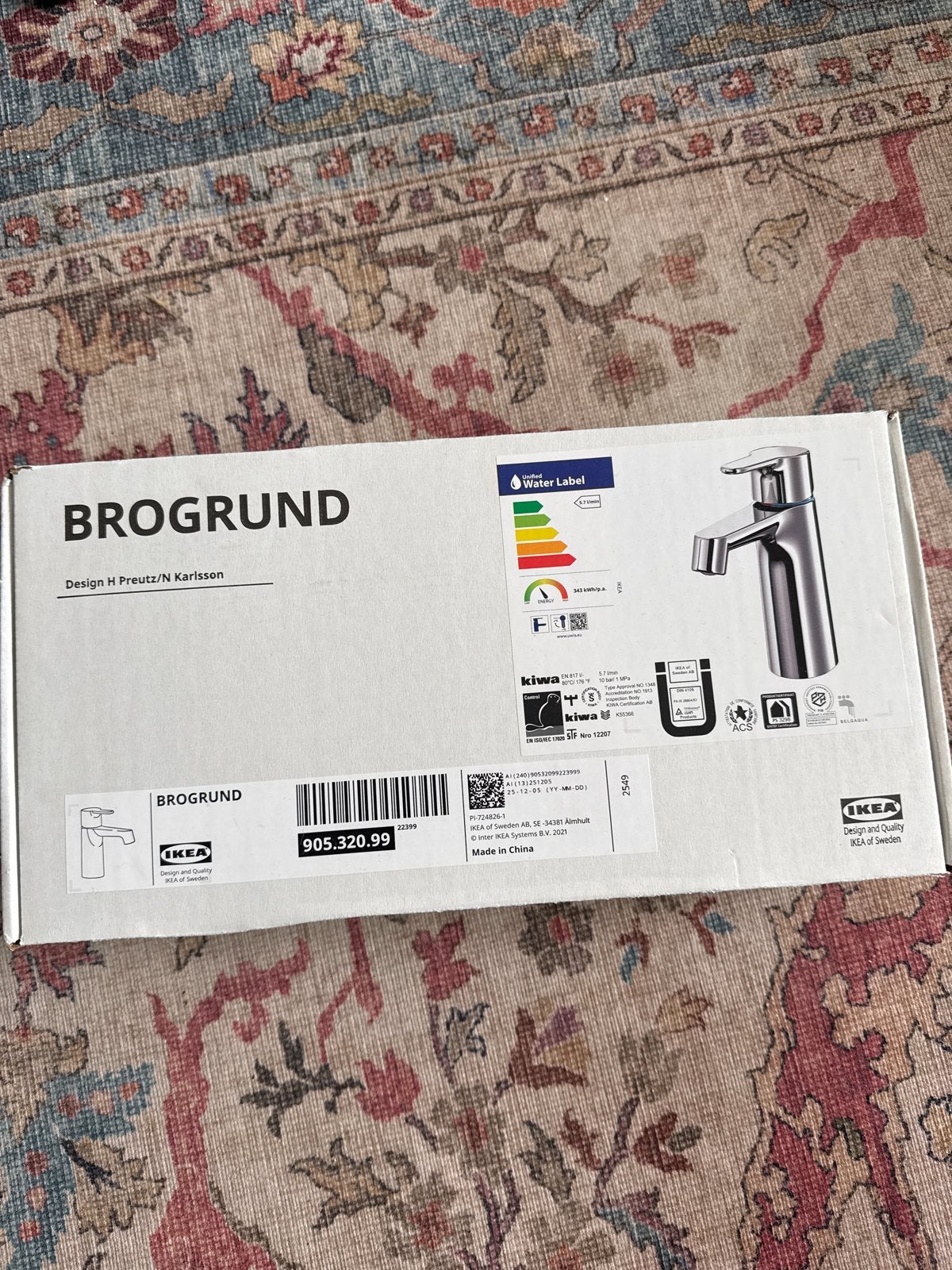IKEA BROGRUND Kraan - Nieuw in doos, Doe-het-zelf en Verbouw, Sanitair, Ophalen, Nieuw, Chroom, Kraan