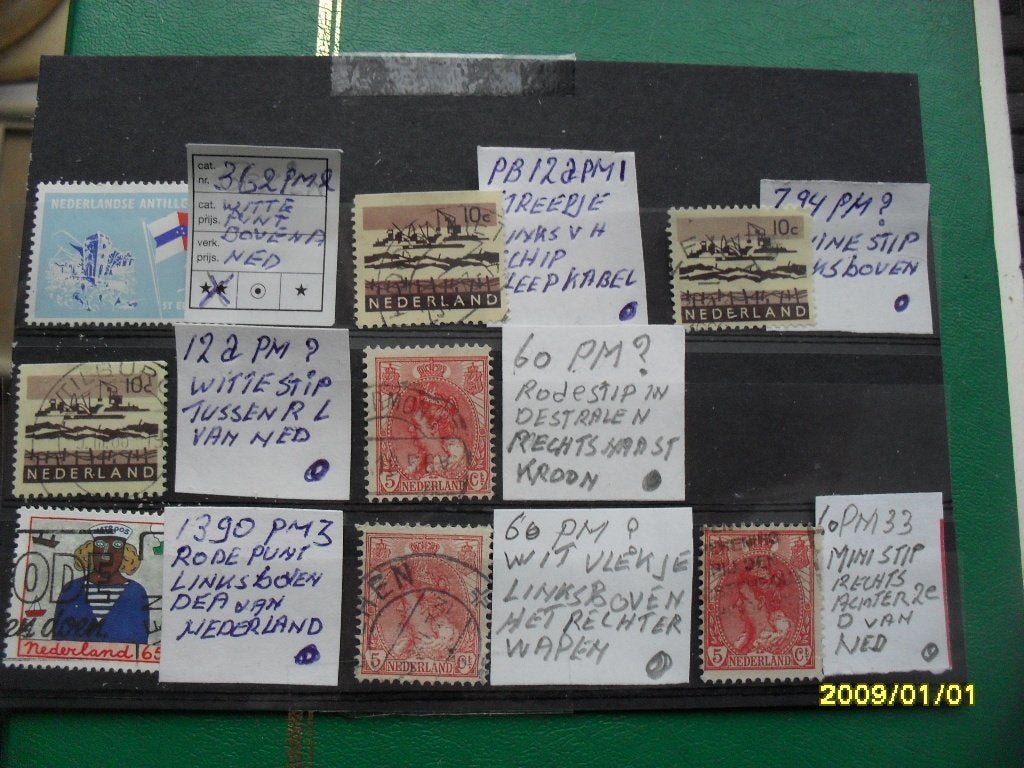 Kaveltje plaatfouten/druktoevalligheid, Postzegels en Munten, Ophalen, Na 1940, Gestempeld