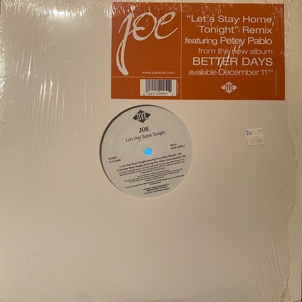 Joe – Let's Stay Home Tonight maxi single, Gebruikt, Maxi-single, 12 inch, Hiphop en Rap