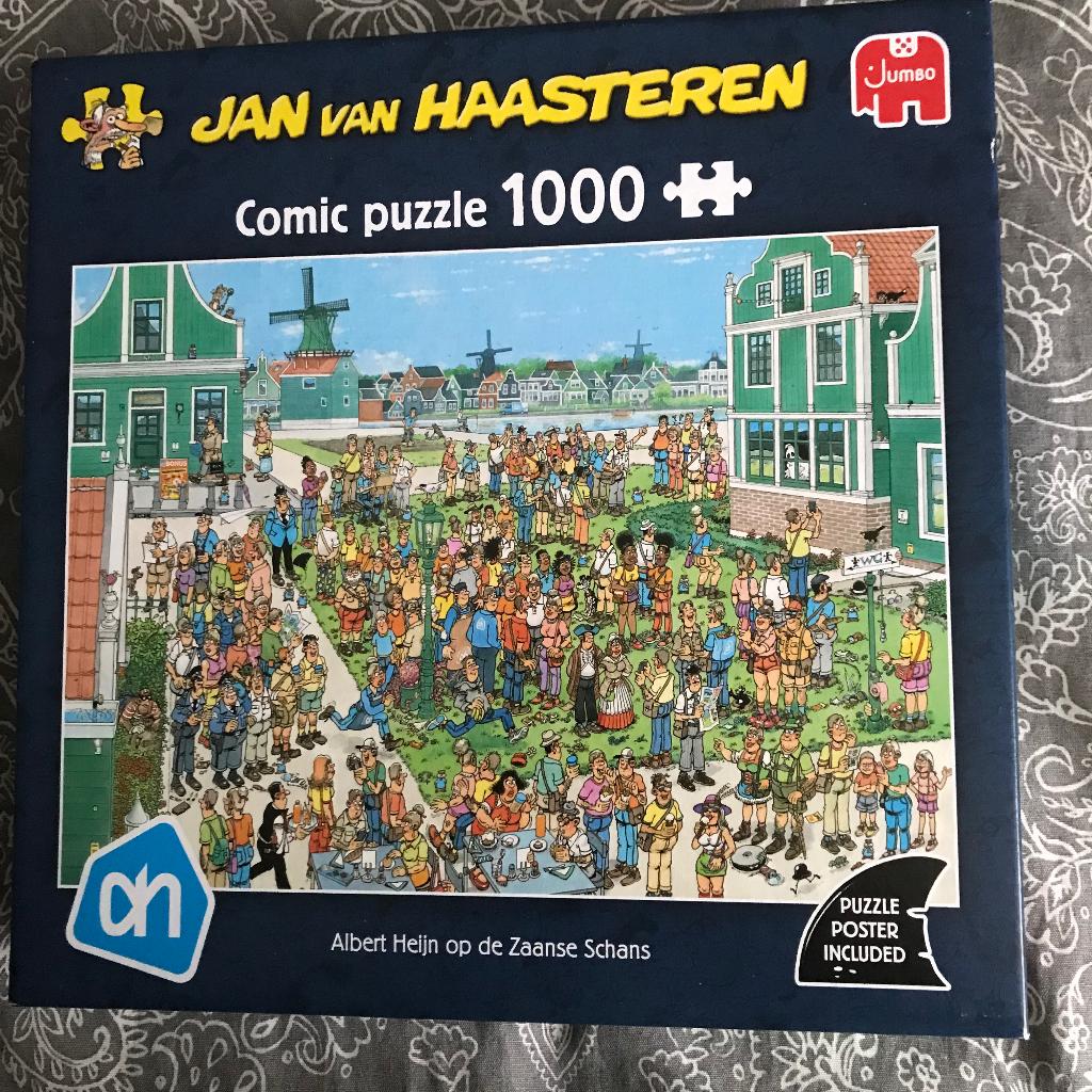 J v Haasteren Zaanse Schans 1000 €7,50, Hobby en Vrije tijd, Ophalen, 500 t/m 1500 stukjes, Zo goed als nieuw, Legpuzzel