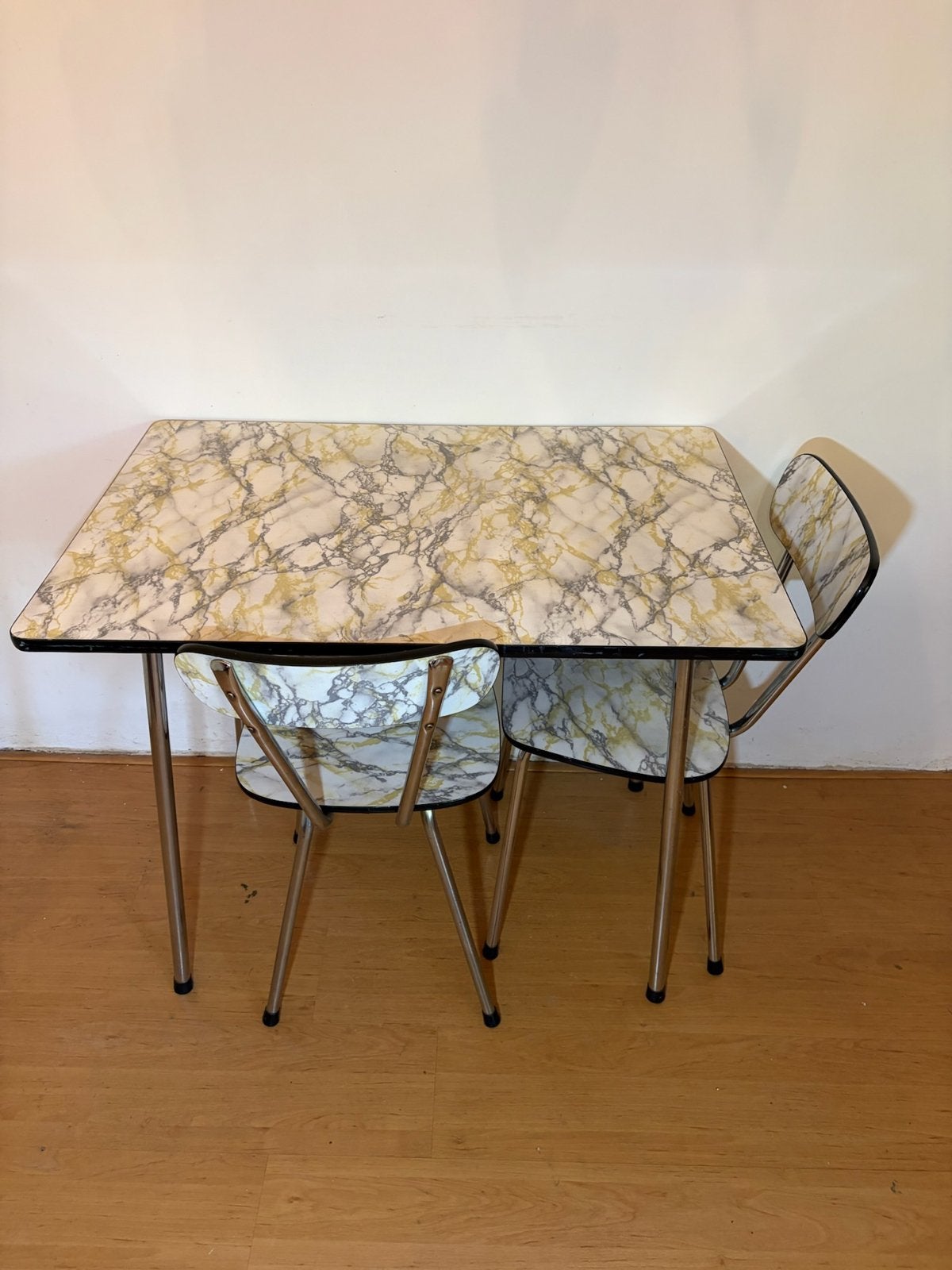 Vintage Formica Eetset - Tafel met 2 Stoelen, Ophalen