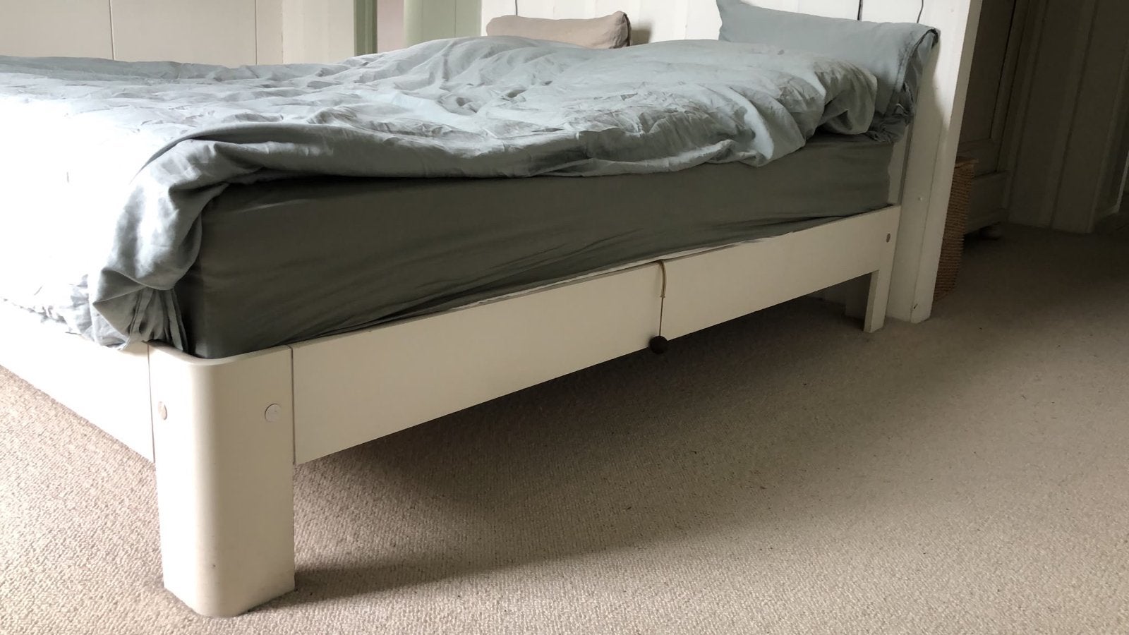 Auping Auronde Bedframe 160 x 200 cm incl 2 spiraalbodems, Ophalen, Beige, Tweepersoons, Overige maten