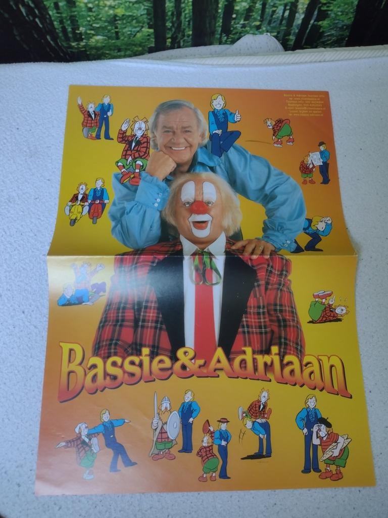 Bassie en Adriaan poster, Ophalen of Verzenden, Gebruikt
