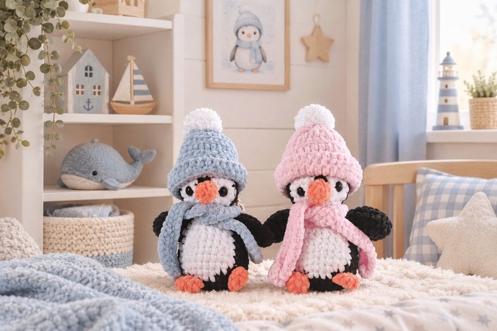 Kraamcadeau Pinguïn, kinderkameraccessoires, babykamer, Ophalen of Verzenden, Nieuw, Kraamcadeau