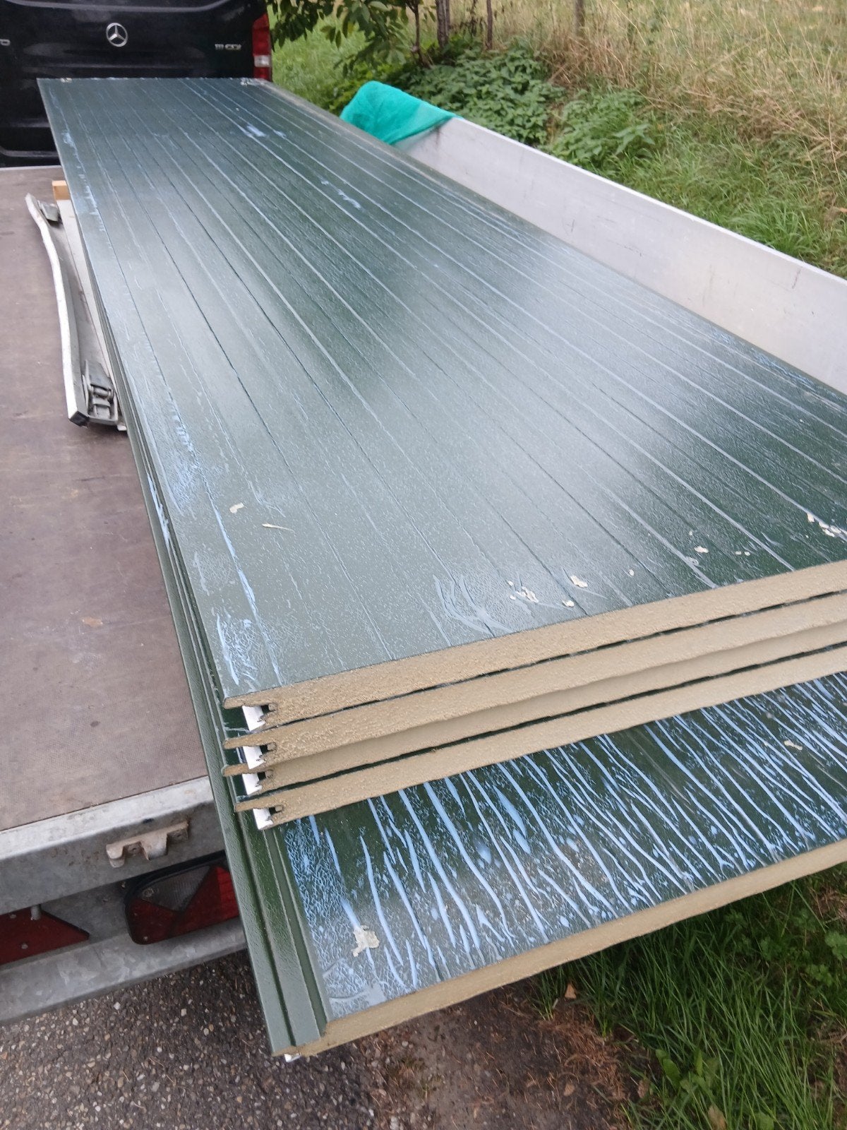 Groene sandwichpanelen, dak- of wandbeplating, Ophalen, Zo goed als nieuw, Overige materialen, 20 tot 50 mm