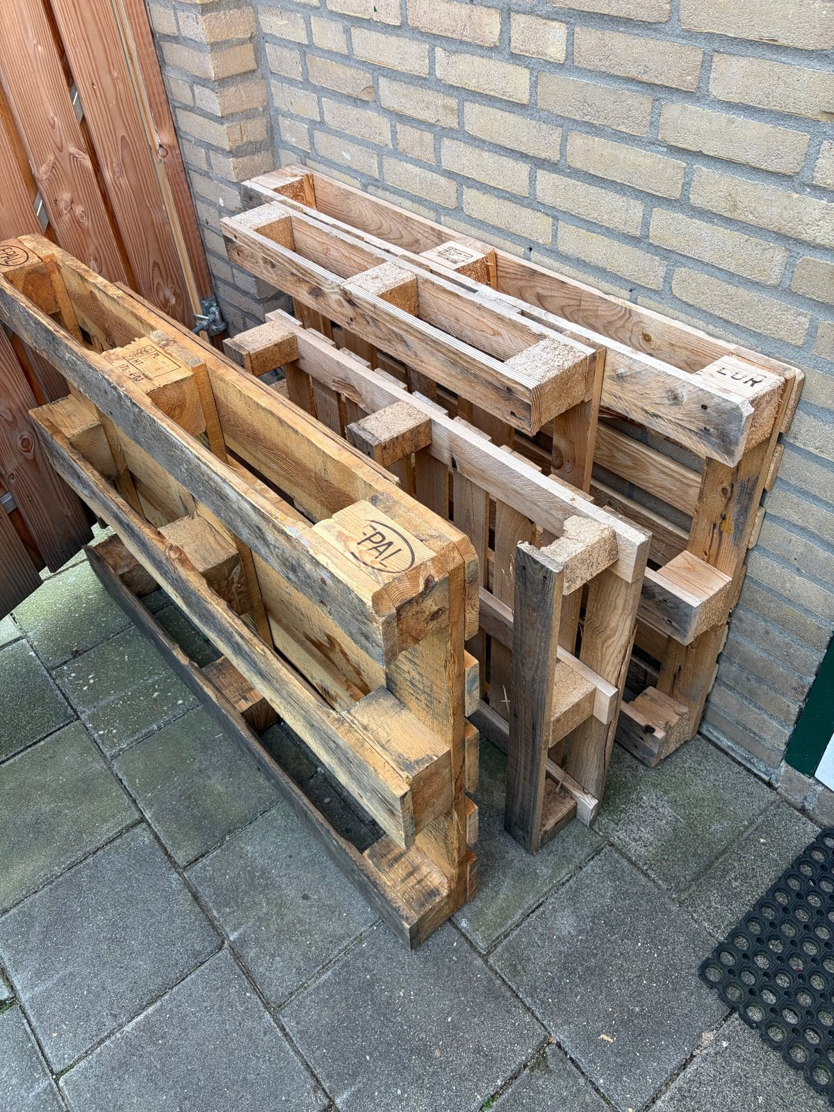 5 Gebruikte Pallets - Stevig en Functioneel, Ophalen, Gebruikt, 50 mm of meer, Pallet
