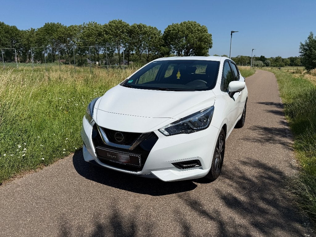 Nissan Micra 1.0 Acenta  Apple CarPlay Airco Cruis Control, Stof, Wit, Handgeschakeld, 3 cilinders
