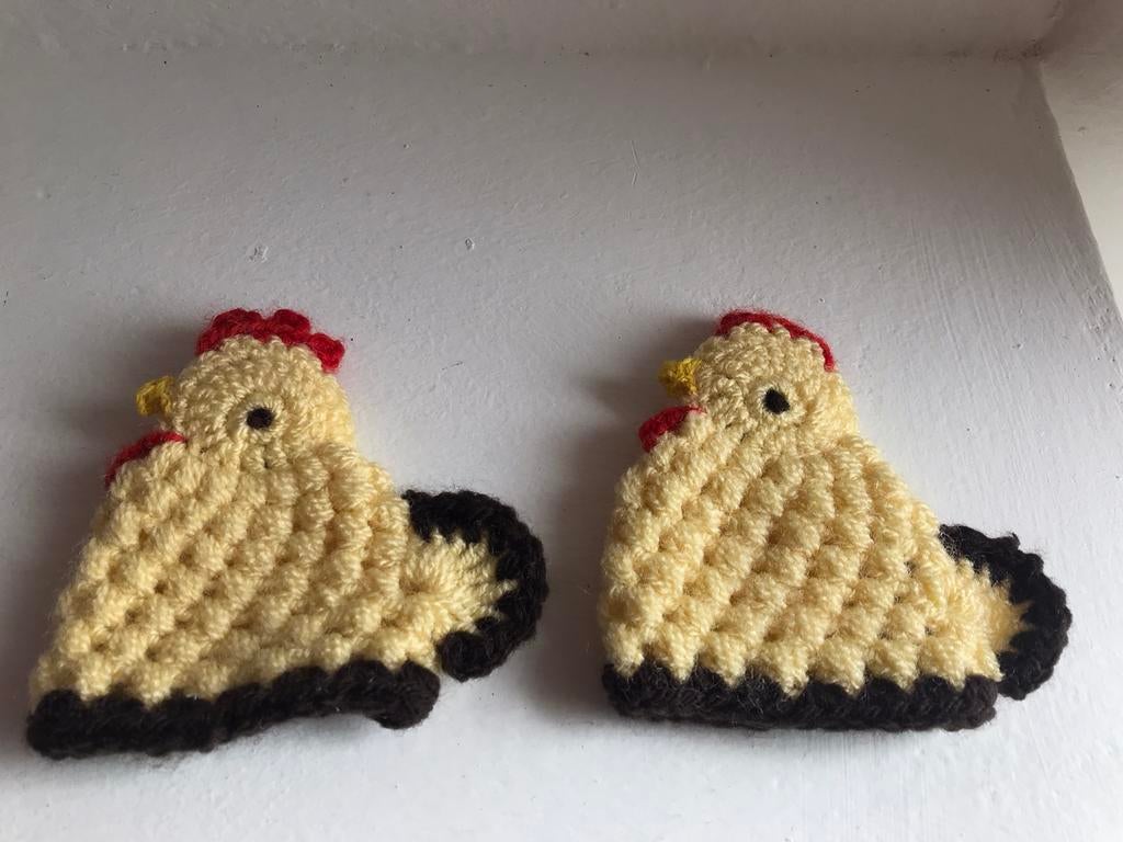Eierwarmers kip gehaakt, Ophalen of Verzenden, Gebruikt