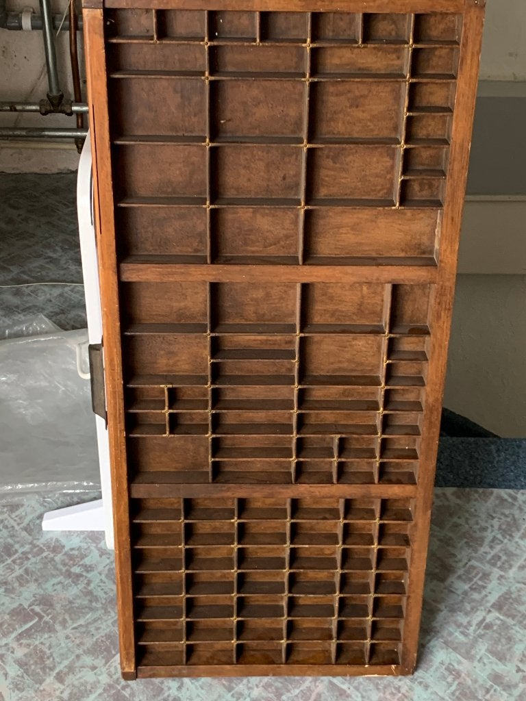 Antieke letterbak / zetkast - Houten sorteerbak, Ophalen