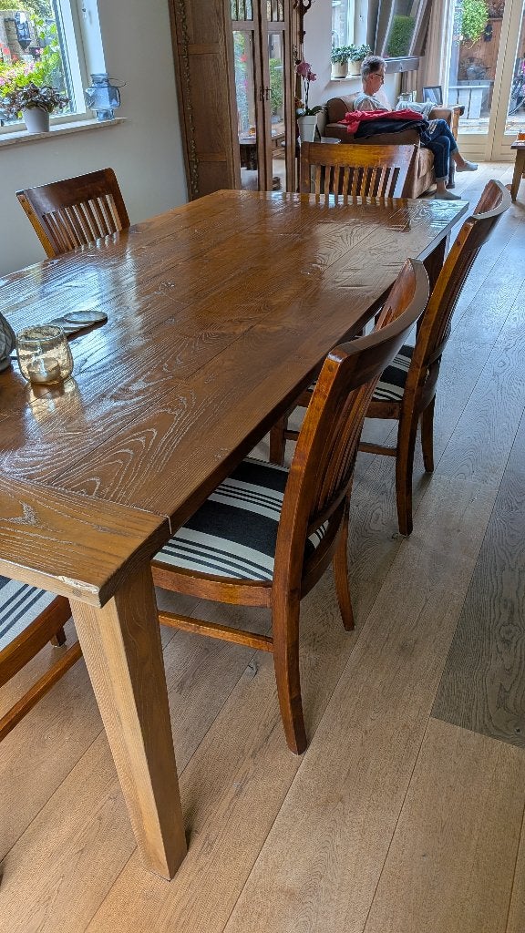 Eikenhouten Eetkamertafel, Ophalen, Gebruikt, Eikenhout, 200 cm of meer