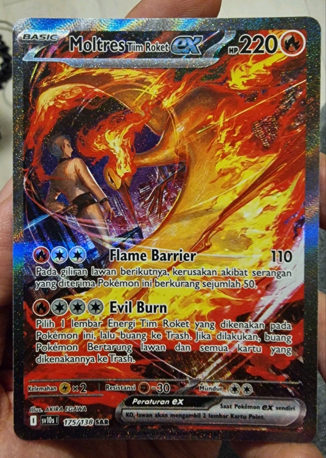 Moltres Team Rocket ex Pokémon Kaart, Ophalen of Verzenden, Zo goed als nieuw, Losse kaart, Foil
