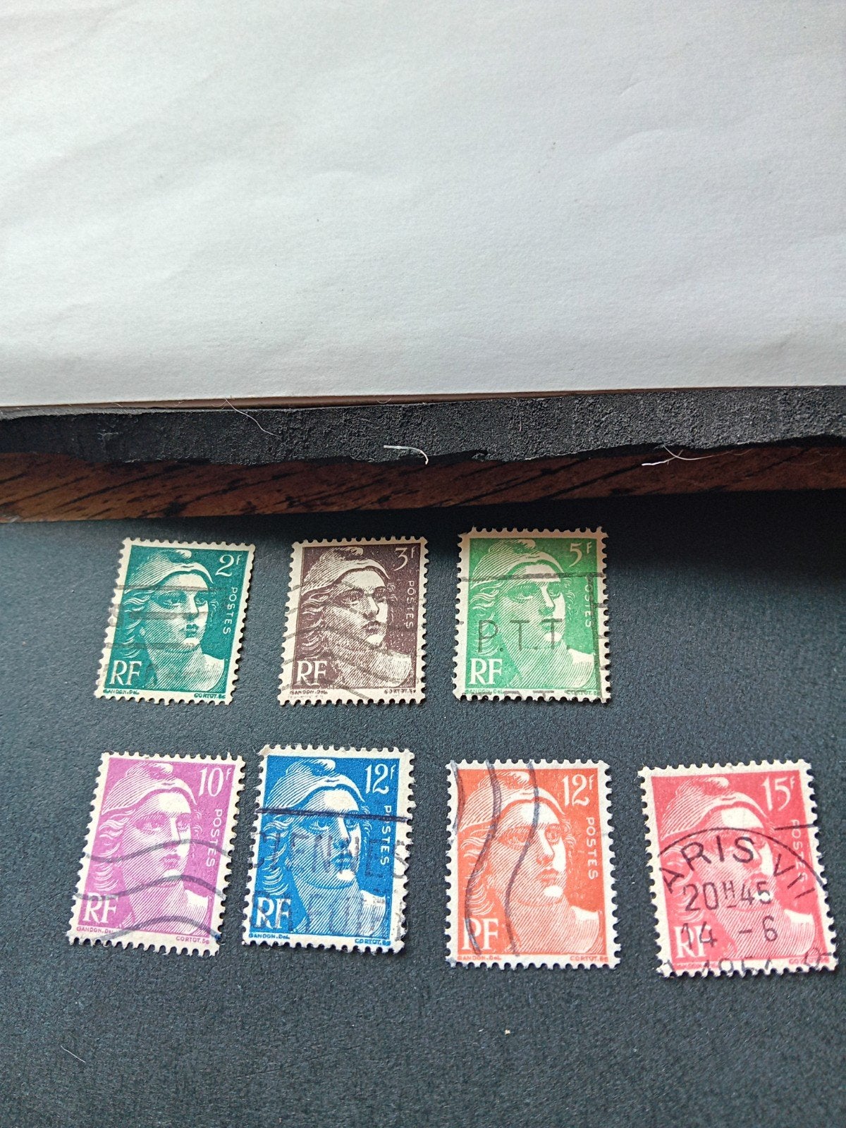 Set van 9 Franse Marianne postzegels, gestempeld, Ophalen of Verzenden, Gestempeld