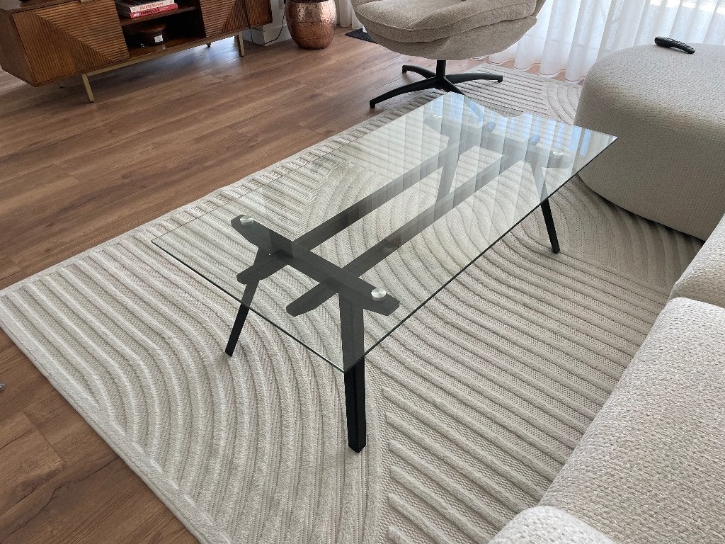 Salontafel glas en metaal 120x60cm, Huis en Inrichting, Tafels | Salontafels, Ophalen, 100 tot 150 cm, 50 tot 100 cm, Zo goed als nieuw