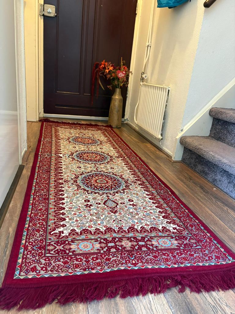 Lang gaan tapijt., 200 cm of meer, Zo goed als nieuw, Rechthoekig, Rood