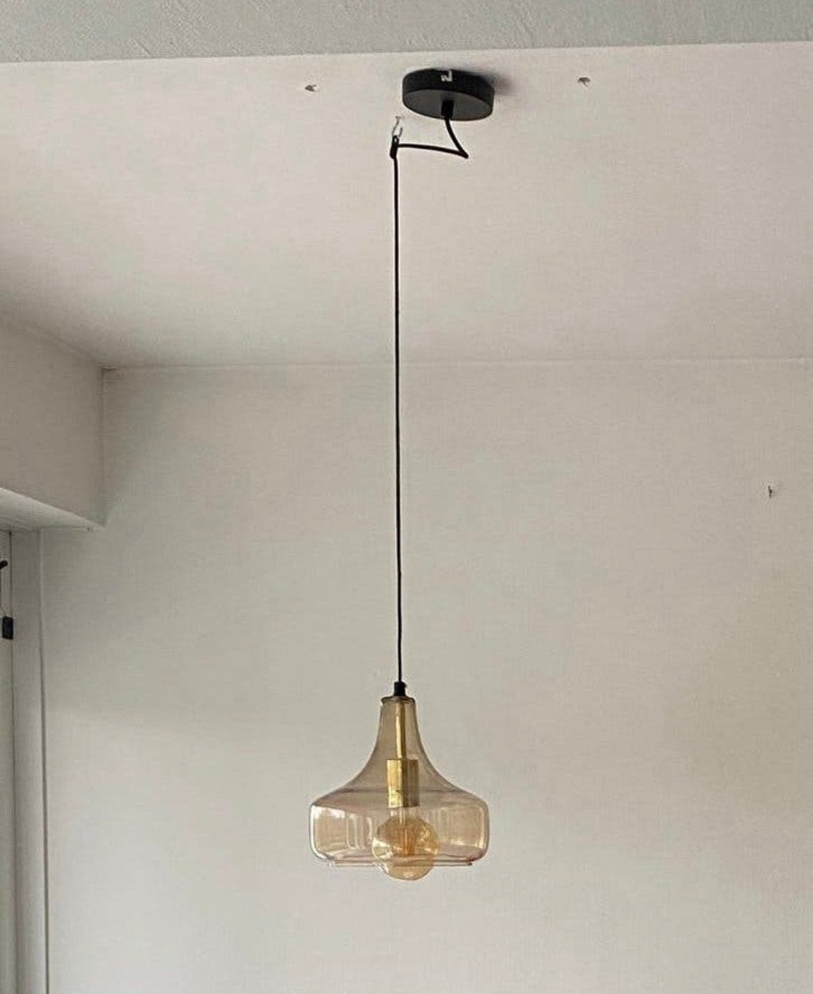Hanglamp, Ophalen of Verzenden, Zo goed als nieuw, Glas