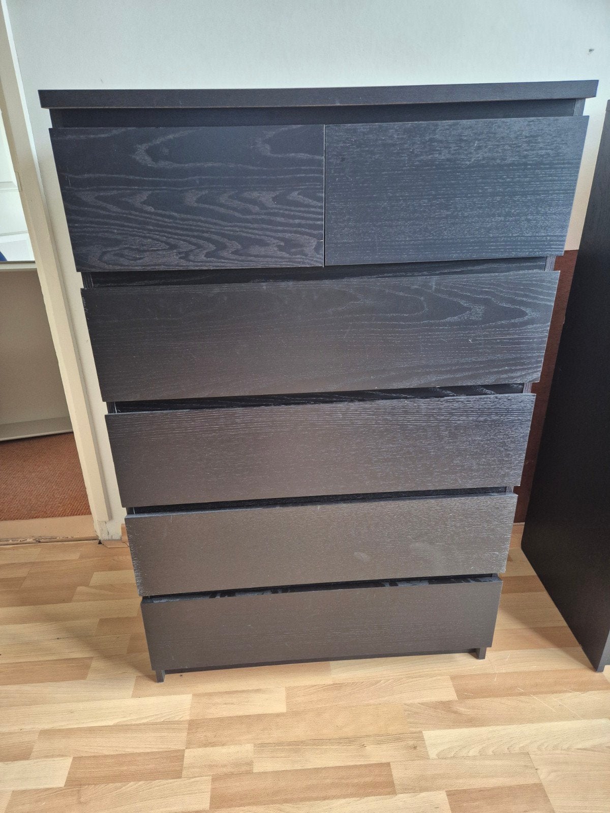 2X IKEA MALM ladekast met 6 laden - Zwart, Ophalen, Gebruikt, 100 tot 150 cm, 50 tot 100 cm