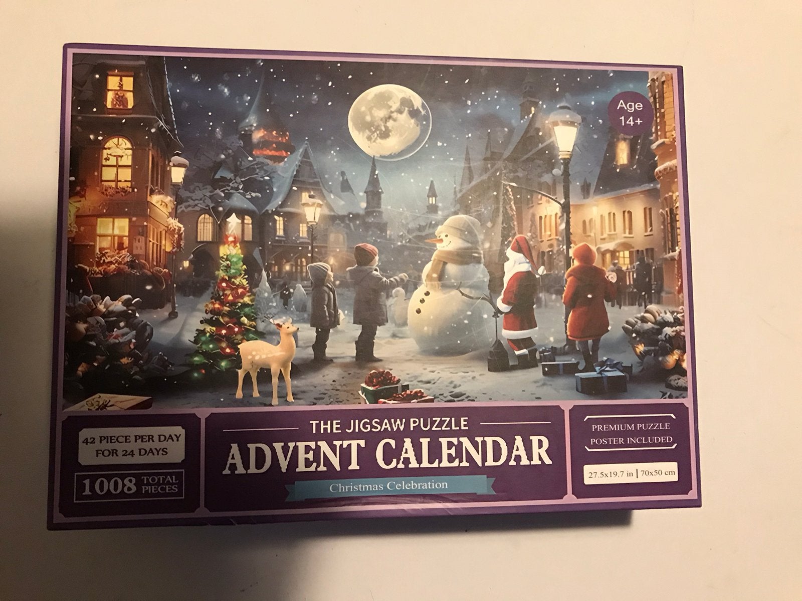 Puzzel kerst avent kalender christmas celebration, Ophalen of Verzenden, 500 t/m 1500 stukjes, Zo goed als nieuw, Legpuzzel
