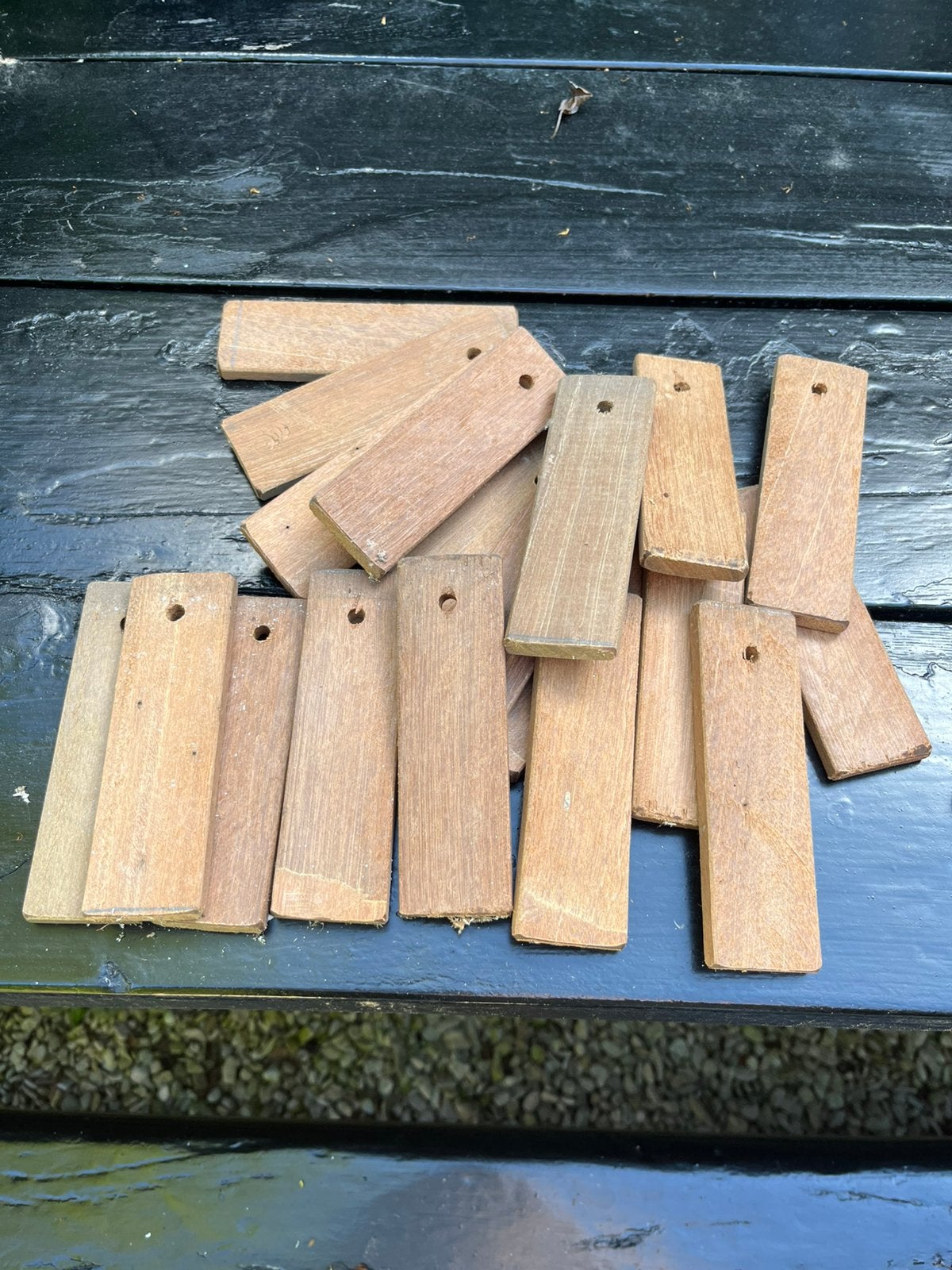 HOUTEN LABELS PLANTENLABEL TEAKHOUT ZEER STERK, Rond, Ophalen of Verzenden, Zo goed als nieuw, Tuin