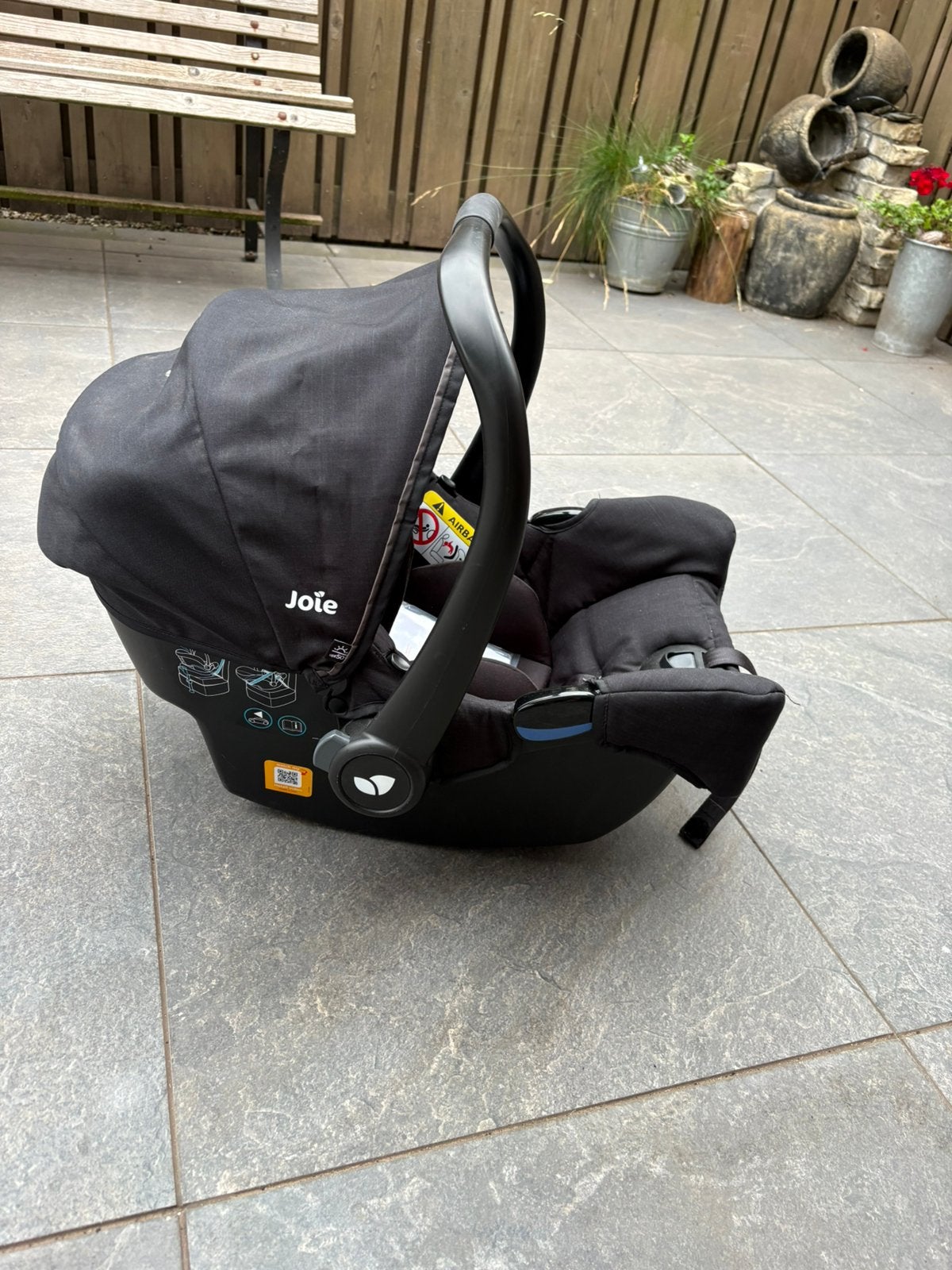 Joie Autostoel 0+ Zwart met Verkleiner, Zonnekap & Adapters, Kinderen en Baby's, Autostoeltjes, Zijbescherming, 0 t/m 13 kg, Ophalen