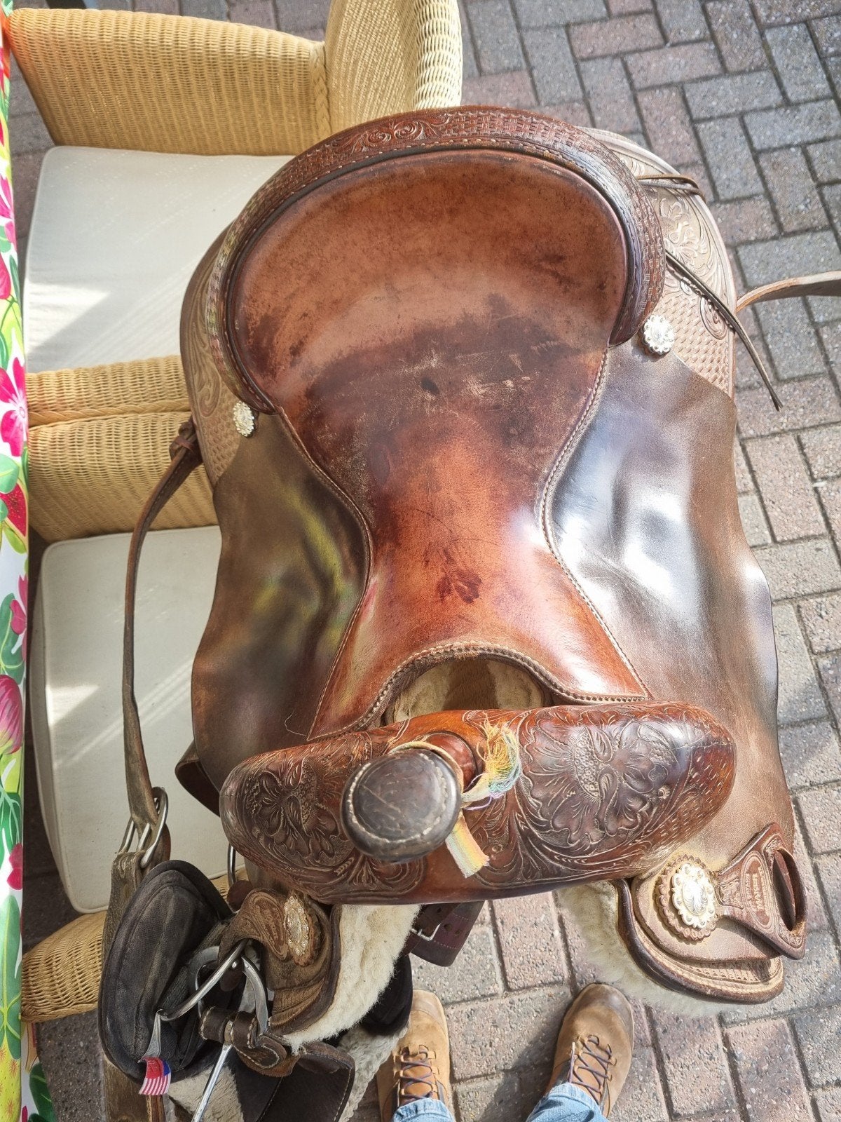 17 inch jim Taylor westernzadel, Dieren en Toebehoren, Ophalen, Gebruikt, M (17 inch), Diepe zit