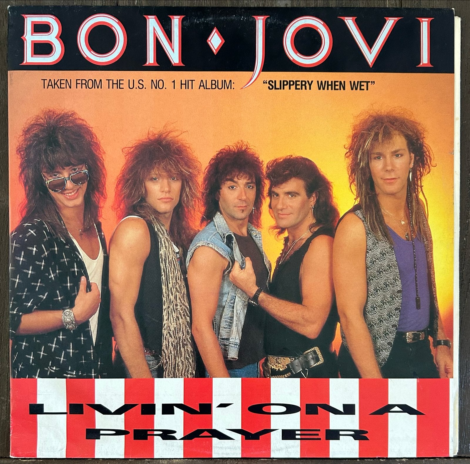 Bon Jovi - Livin' On A Prayer (EP) - Vinyl Single, Originele persing, Ophalen of Verzenden, Zo goed als nieuw, EP