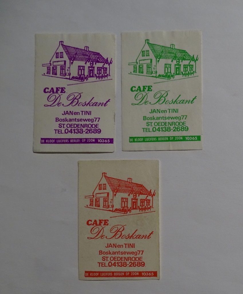Café    DE BOSRAND   ST. OEDENRODE, Verzenden, Gebruikt, Luciferdoosjes of -merken