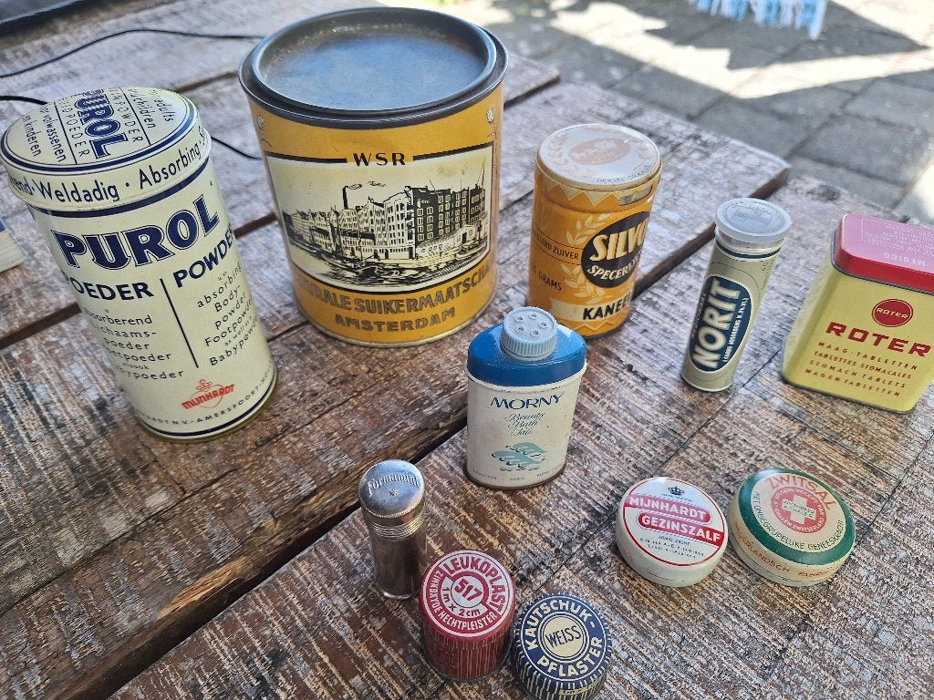 Vintage reclameblikken & drogisterijblikken | Purol, WSR,, Ophalen of Verzenden, Gebruikt, Overige, Overige merken