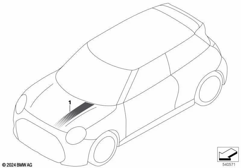 Zwarte motorkap strepen voor Mini Aceman, Auto diversen, Autostickers, Ophalen of Verzenden, Mini, Info@mini-nederland.nl, Mini Nederland Postbus Amsterdam
