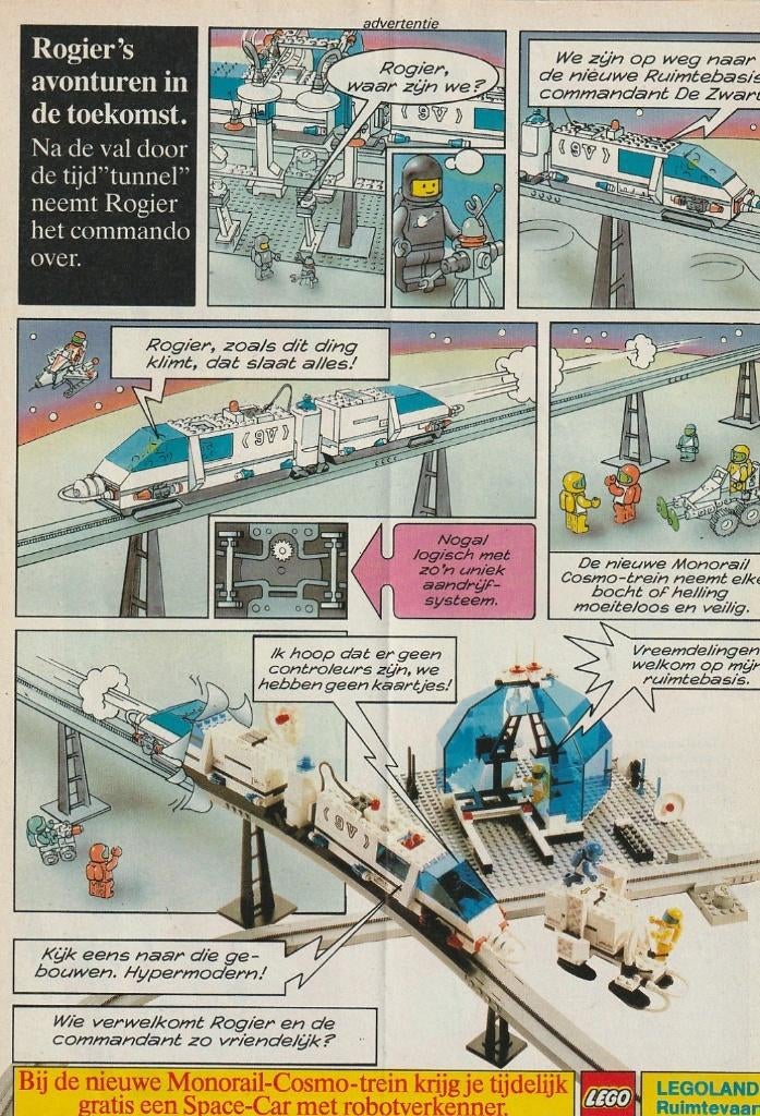 Retro reclame 1987 Lego speelgoed Rogier cosmo trein, Verzamelen, Verzenden, Overige typen