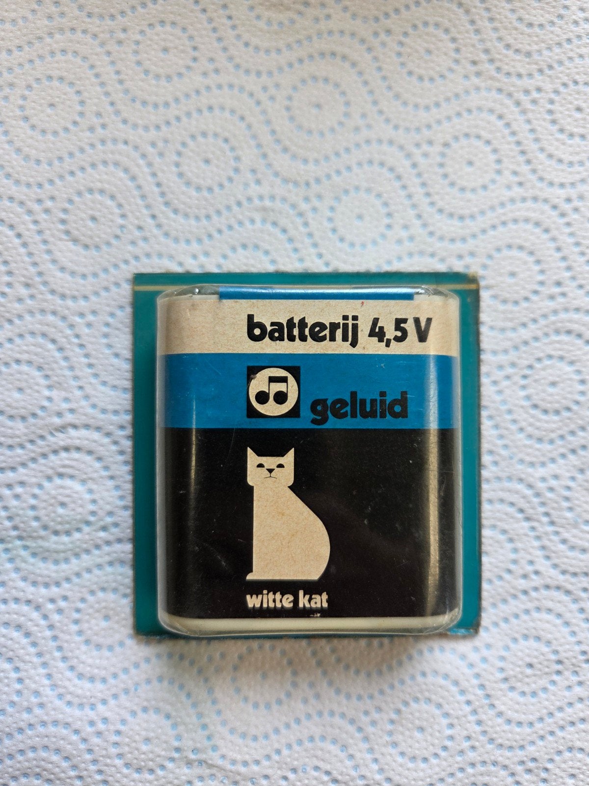 Vintage Witte Kat Platte Batterij 4,5V Jaren '70, Ophalen of Verzenden, Nieuw