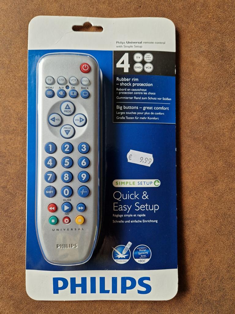 Philips Universele Afstandsbediening met Schokbescherming, Ophalen, Nieuw, Universeel, Tv