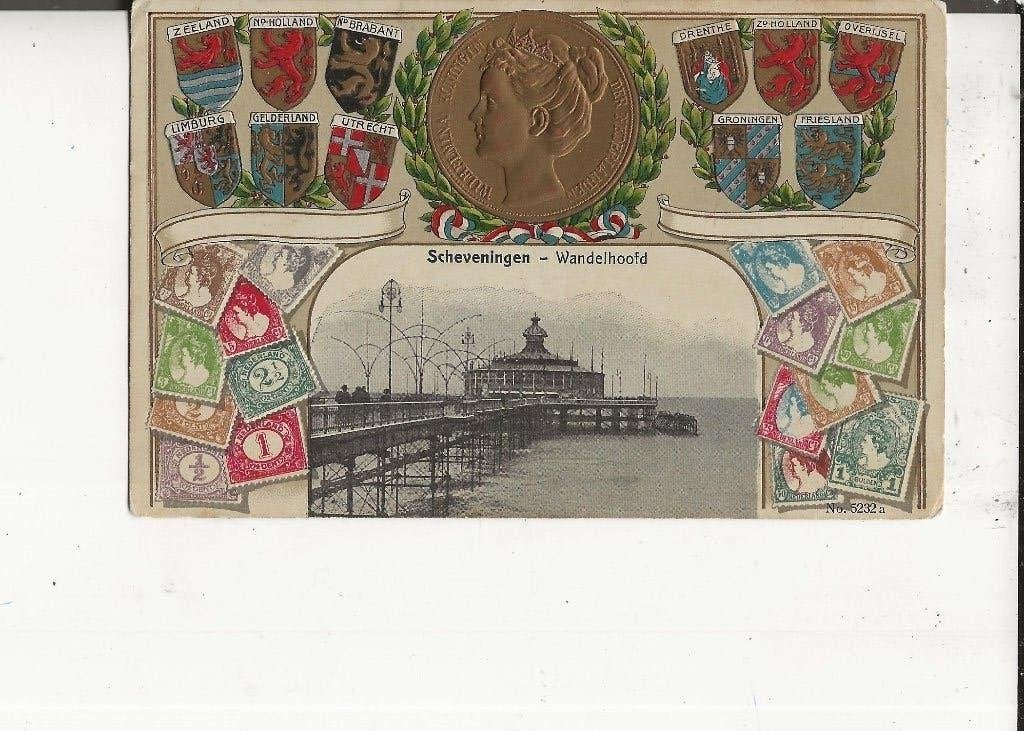 Scheveningen Wapen/Postzegelkaart Wandelhoofd 1898 Gugenheim, Ophalen of Verzenden, Voor 1920, Ongelopen, Zuid-Holland