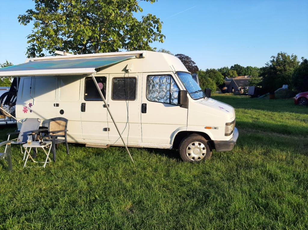 Buscamper Fiat Ducato 14 van 1991. APK tot 3 december 2027., Caravans en Kamperen, Buitenlamp, Fiat, Tot en met 2, Treinzit
