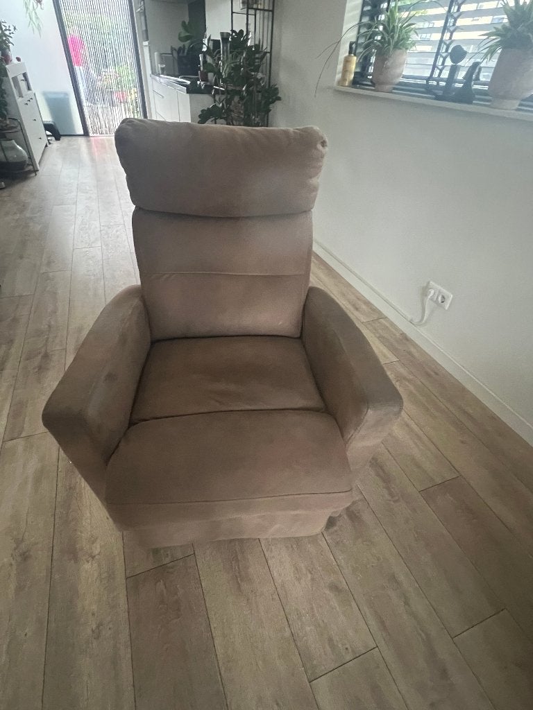 Relaxfauteuil met verstelbare beenhoogte, Ophalen, Gebruikt, Stoffen relaxstoel, Stof