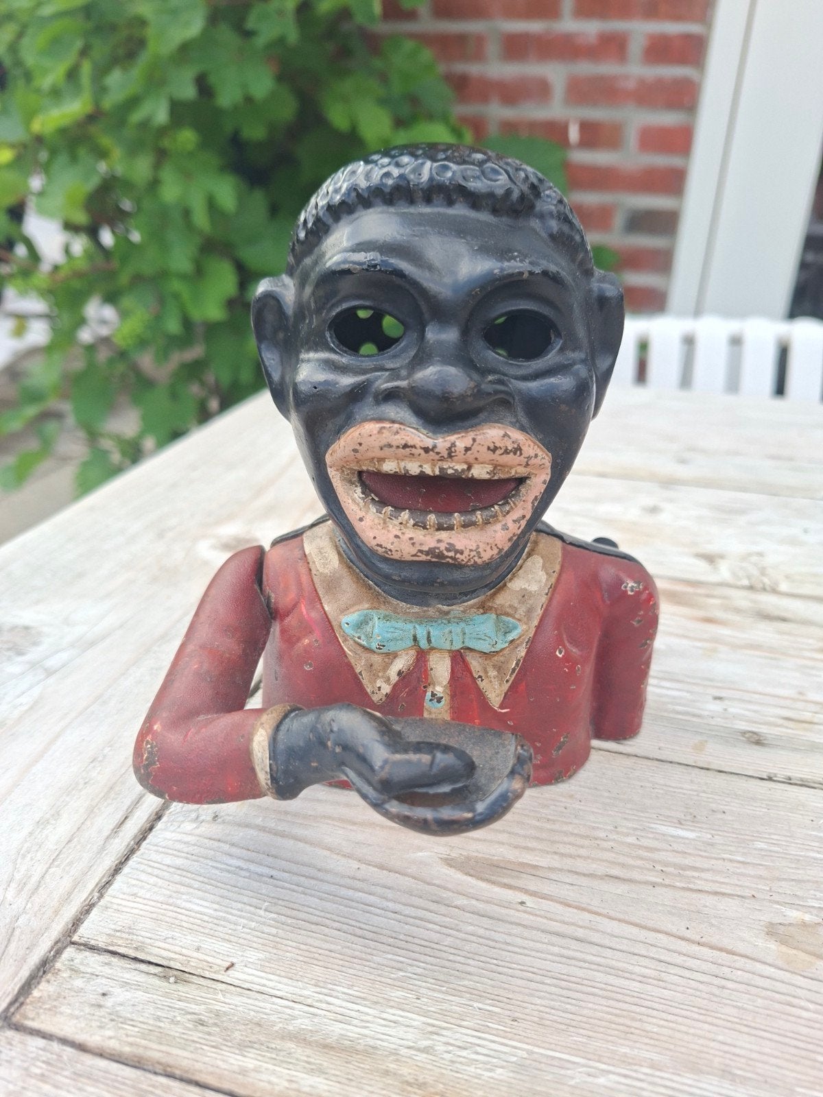 Antieke spaarpot 'Jolly Nigger Bank' gietijzer, Ophalen of Verzenden